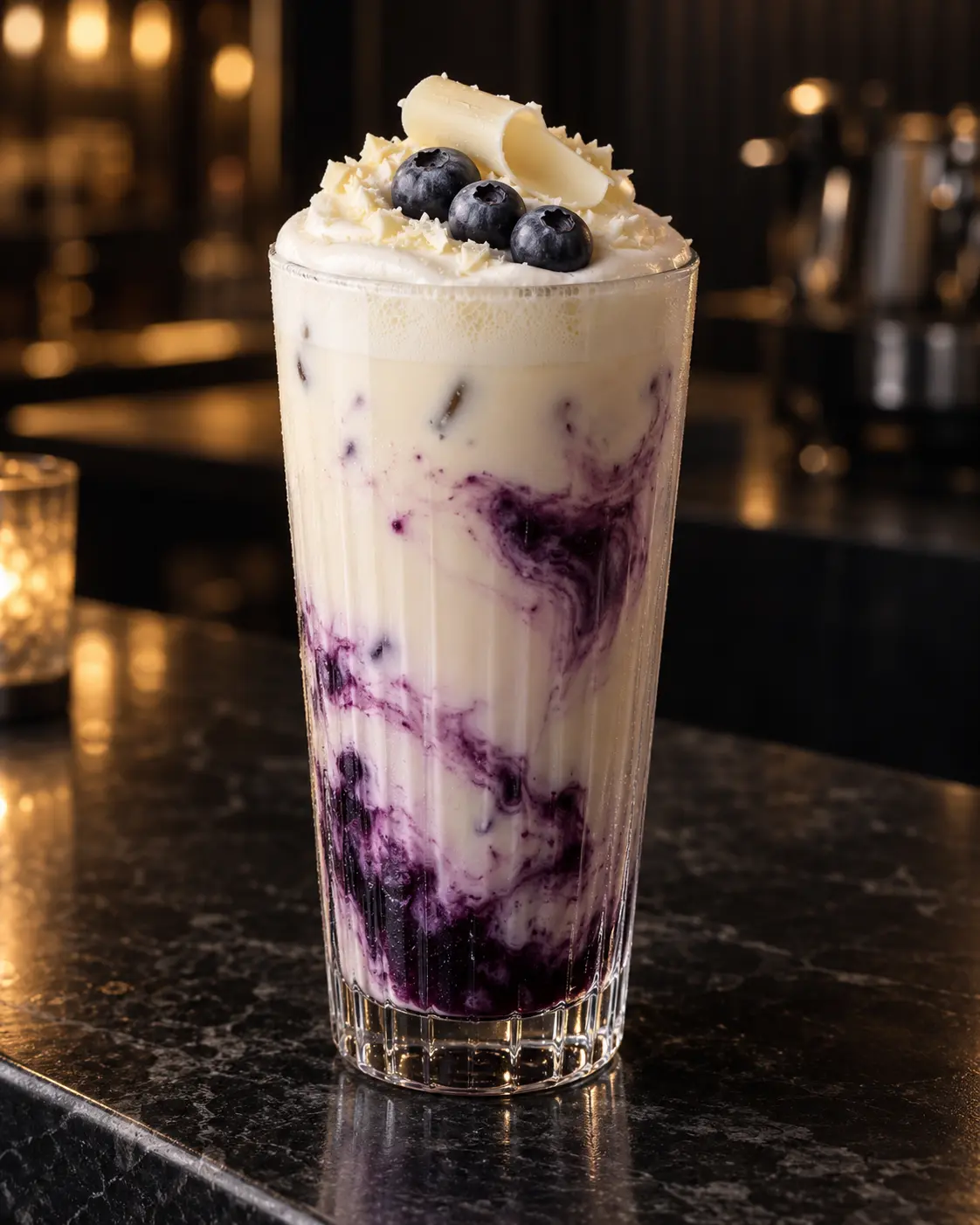 White Chocolate Blueberry Dream sunumu